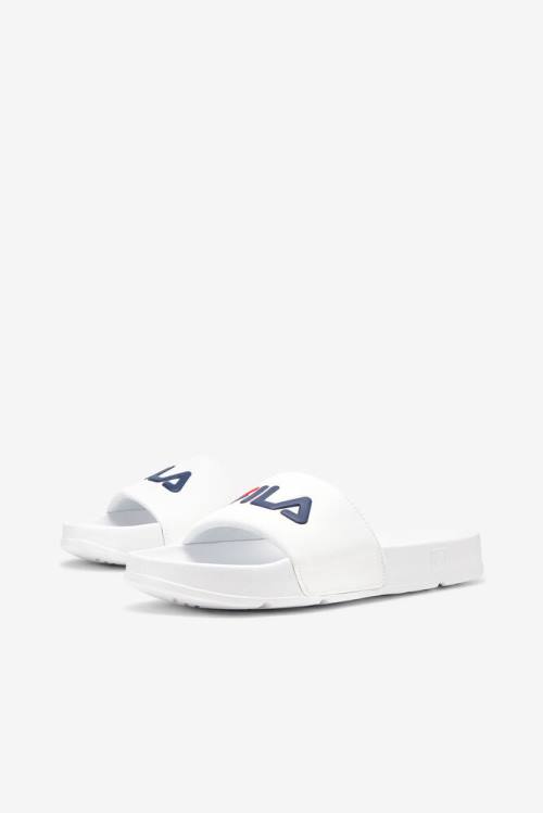 White / Navy / Red Women's Fila Drifter Slides | Fila032DF