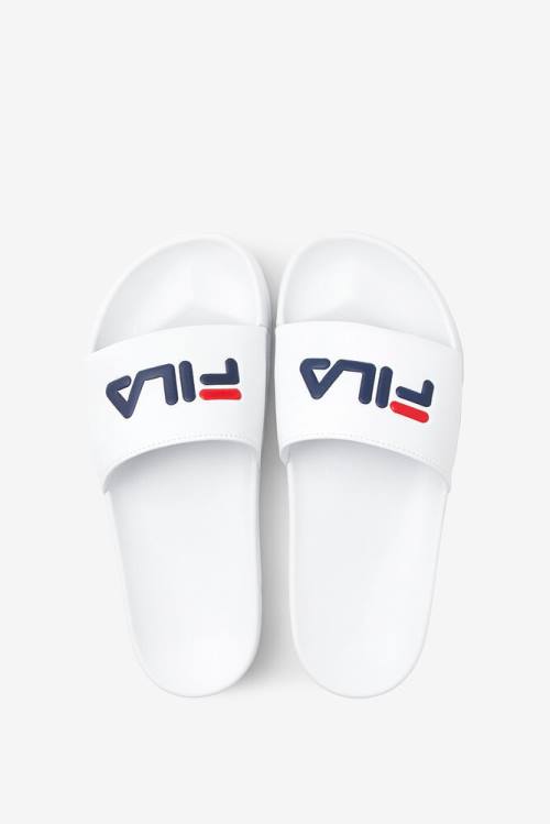 White / Navy / Red Women's Fila Drifter Slides | Fila032DF