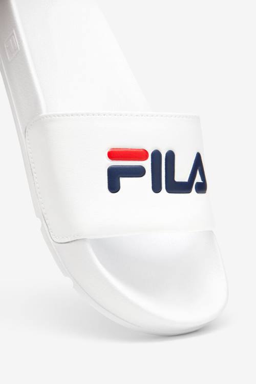 White / Navy / Red Women's Fila Drifter Slides | Fila032DF