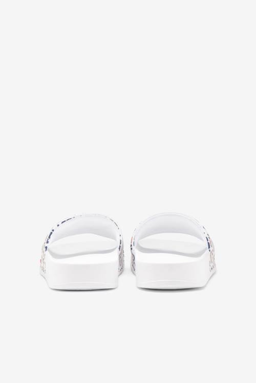 White / Navy / Red Women's Fila Drifter Mood 2 Slides | Fila208UB