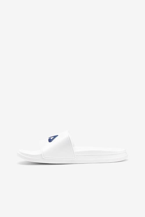 White / Navy / Red Women's Fila Drifter Luxe Slides | Fila249VS