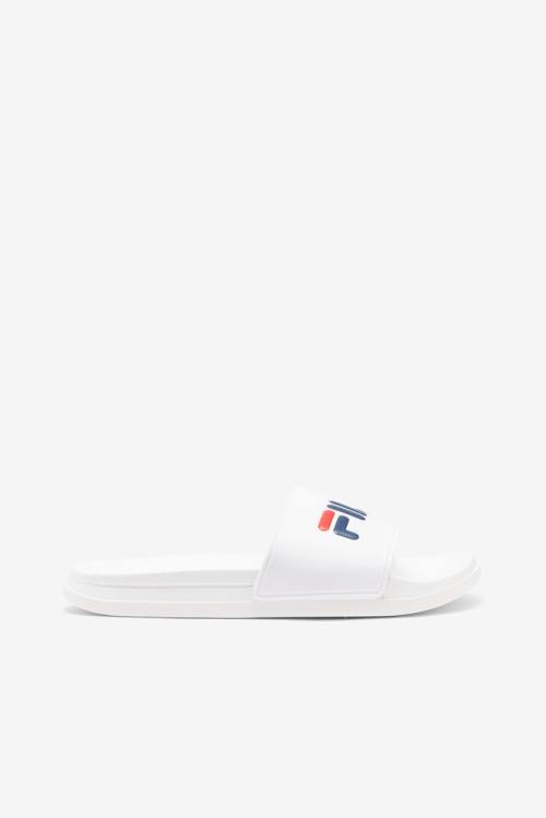 White / Navy / Red Women\'s Fila Drifter Luxe Slides | Fila249VS