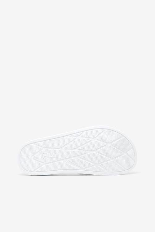 White / Navy / Red Women's Fila Drifter Luxe Clear Slides | Fila680QO