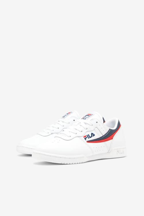 White / Navy / Red Women's Fila Original Fitness Sneakers | Fila462EB