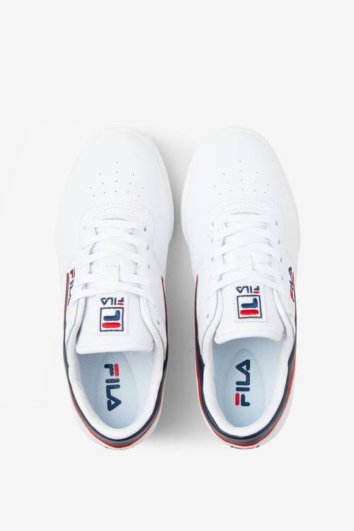 White / Navy / Red Women's Fila Original Fitness Sneakers | Fila462EB