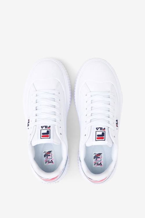 White / Navy / Red Women's Fila Sandblast Oversole Rolando Sneakers | Fila915QC