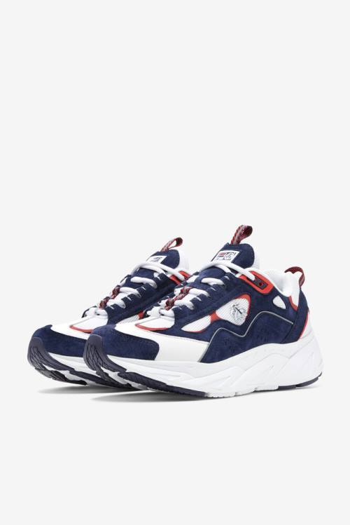 White / Navy / Red Women's Fila Trigate X Brooks Brothers Sneakers | Fila791BJ