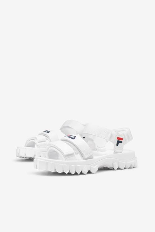 White / Navy / Red Women's Fila Yak Sandals | Fila680IP