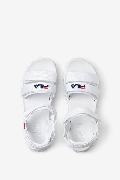 White / Navy / Red Women's Fila Yak Sandals | Fila680IP