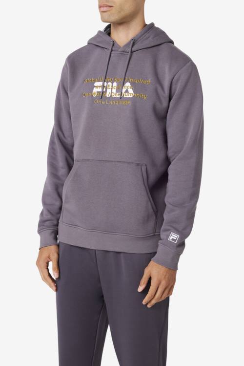 White / Olive Men's Fila Rondot Hoodie | Fila618LZ