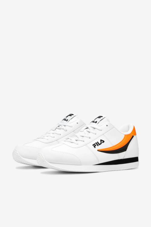 White / Orange / Black Men's Fila Province Sneakers | Fila364GA