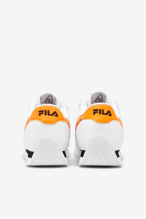 White / Orange / Black Men's Fila Province Sneakers | Fila364GA