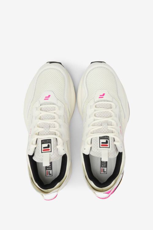 White / Pink / Black Women's Fila R1 Runner X Barneys Sneakers | Fila804LZ