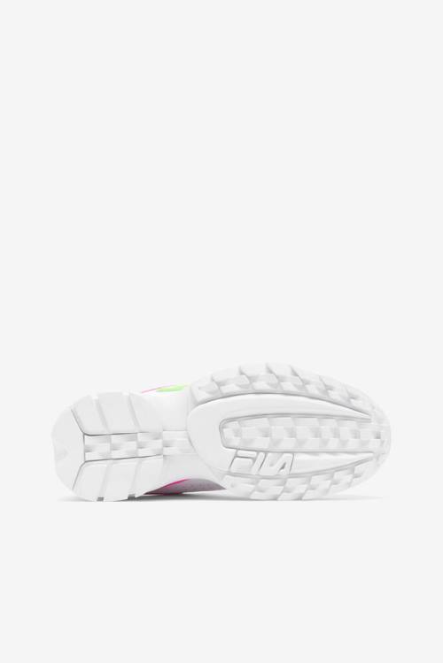 White / Pink / Green Women's Fila Disruptor 2 Premium Sneakers | Fila512LE