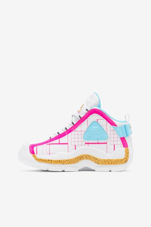 White / Pink / Lemon Women's Fila Grant Hill 2 Sneakers | Fila058BO