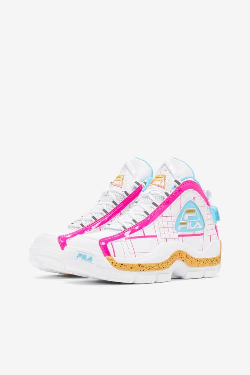 White / Pink / Lemon Women's Fila Grant Hill 2 Sneakers | Fila058BO