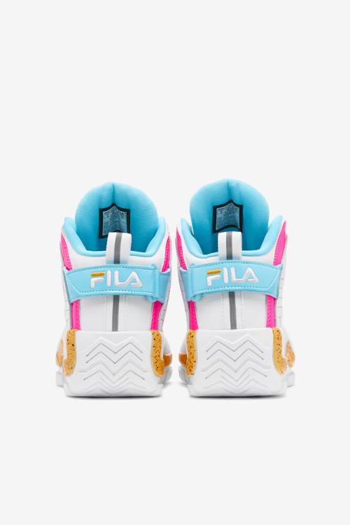 White / Pink / Lemon Women's Fila Grant Hill 2 Sneakers | Fila058BO