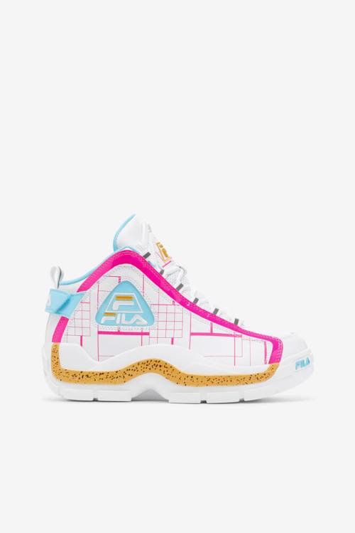 White / Pink / Lemon Women\'s Fila Grant Hill 2 Sneakers | Fila058BO