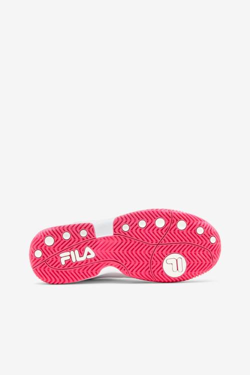 White / Pink / Metal Silver Women's Fila Double Bounce Sneakers | Fila142NC