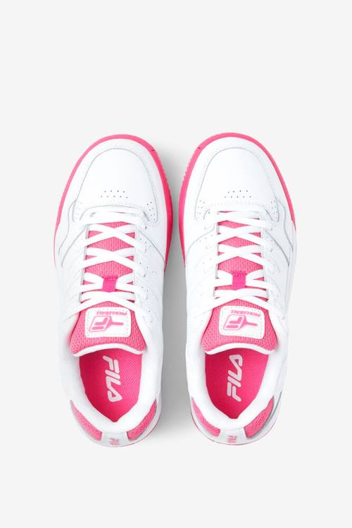 White / Pink / Metal Silver Women's Fila Double Bounce Sneakers | Fila142NC