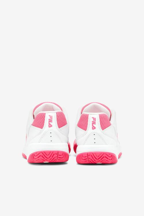 White / Pink / Metal Silver Women's Fila Double Bounce Sneakers | Fila142NC