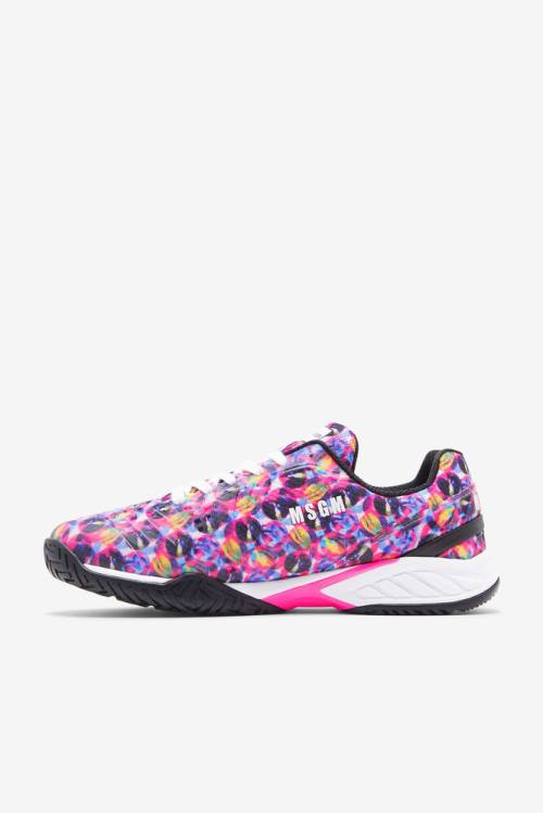 White / Pink / Multicolor Men's Fila Msgm X Axilus 2 Energized Tennis Shoes | Fila146DU