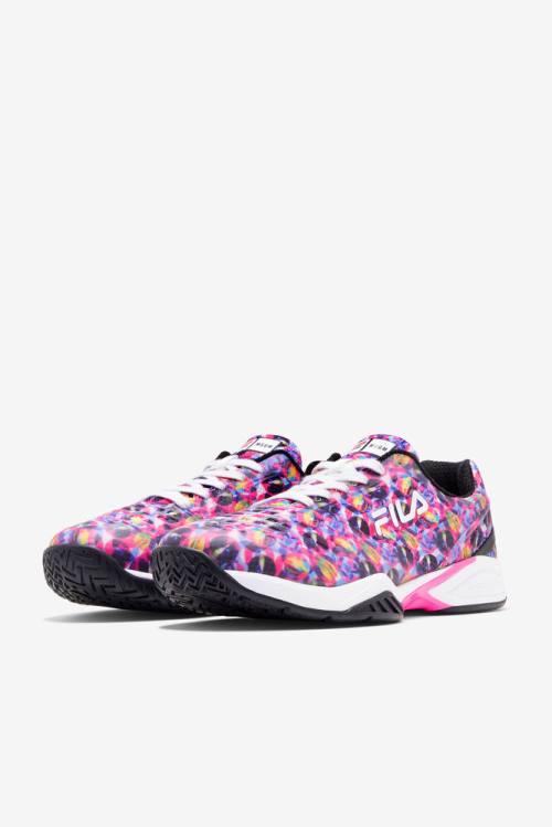 White / Pink / Multicolor Men's Fila Msgm X Axilus 2 Energized Tennis Shoes | Fila146DU