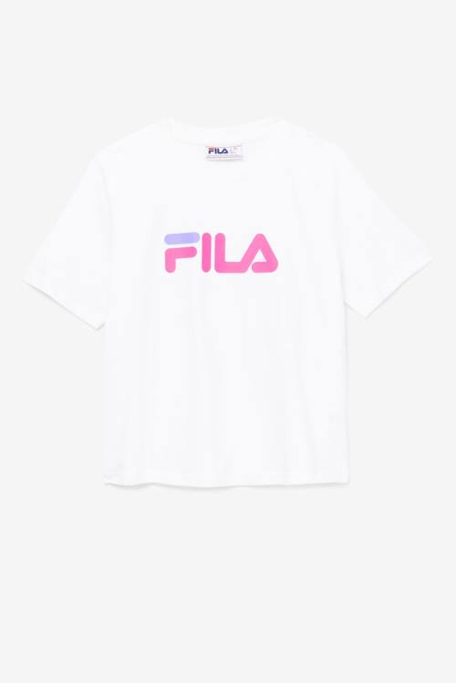 White / Pink / Purple Women\'s Fila Miss Eagle Tee T Shirts | Fila056KT