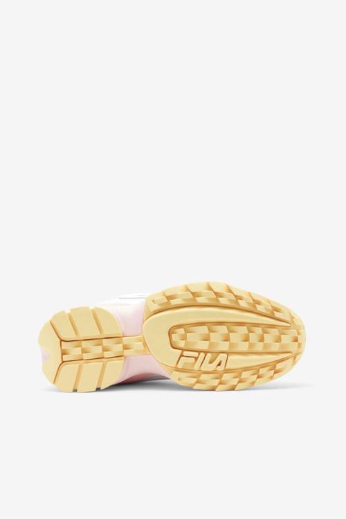 White / Pink Women's Fila Disruptor 2 Premium Sneakers | Fila486WD