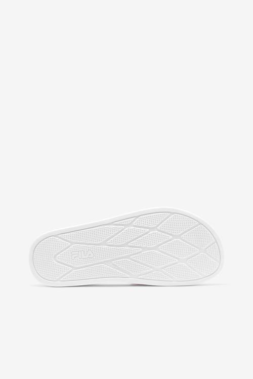 White / Pink Women's Fila Drifter Luxe Repeat Slides | Fila391GD