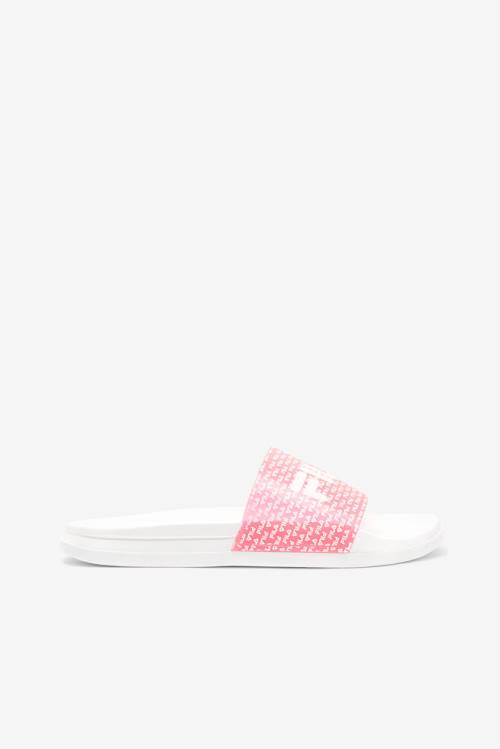 White / Pink Women\'s Fila Drifter Luxe Repeat Slides | Fila391GD