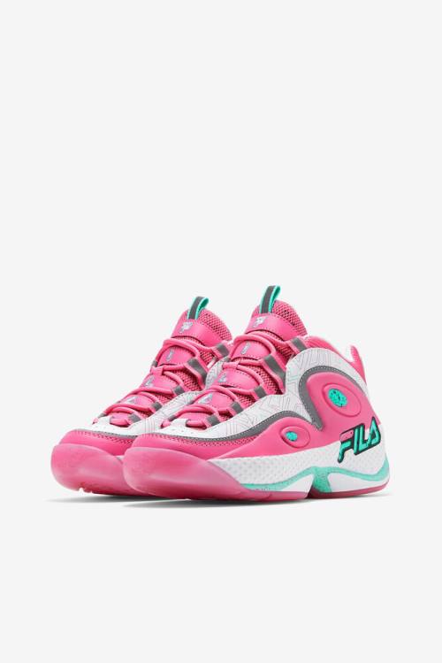 White / Pink Women's Fila Grant Hill 3 Sneakers | Fila689WG