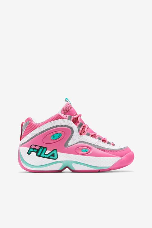 White / Pink Women\'s Fila Grant Hill 3 Sneakers | Fila689WG