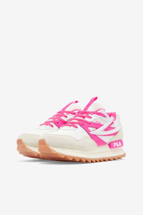 White / Pink Women's Fila Sandenal Orbit Sneakers | Fila432BZ