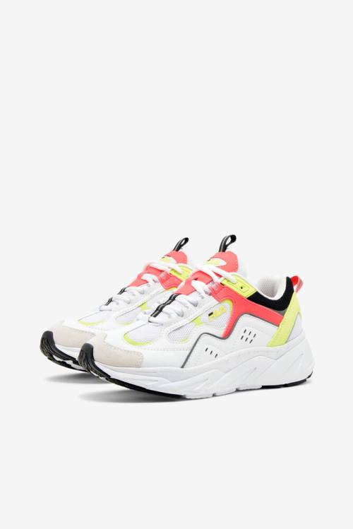 White / Pink / Yellow Women's Fila Trigate Plus Sneakers | Fila716WP