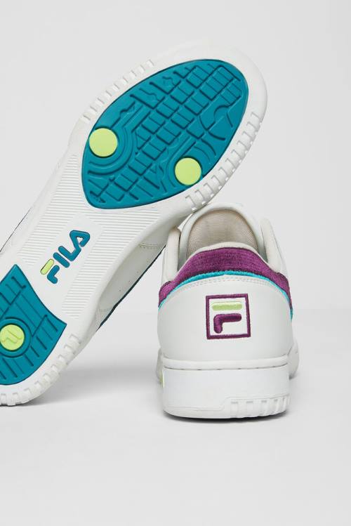 White / Purple / Green Men's Fila Original Fitness Sneakers | Fila876VG