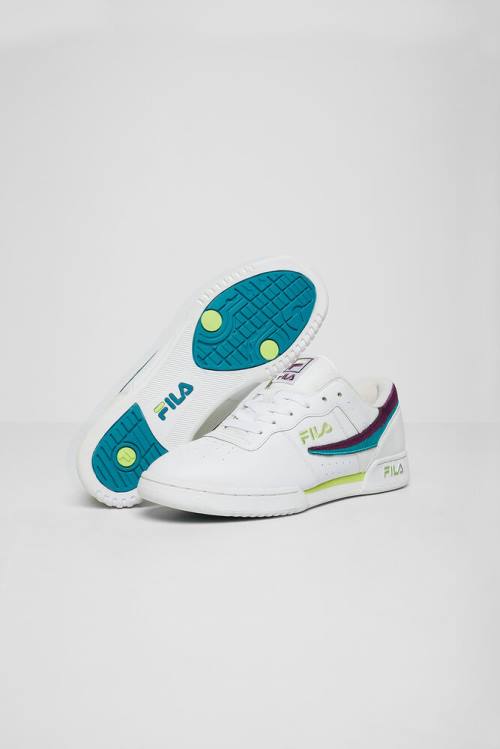 White / Purple / Green Men\'s Fila Original Fitness Sneakers | Fila876VG