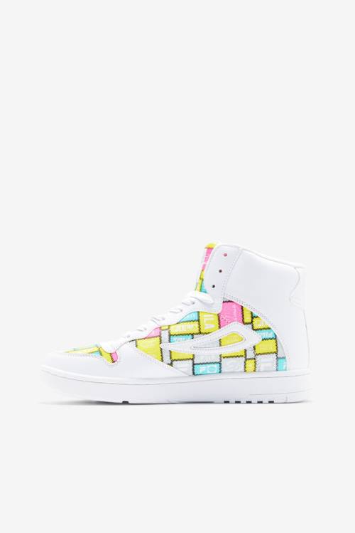 White / Purple Women's Fila Fx-dsx Mid Patchwork Sneakers | Fila265SH