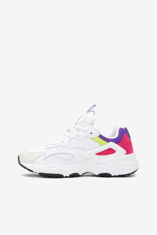 White / Purple Women's Fila Ray Tracer Sneakers | Fila562WT