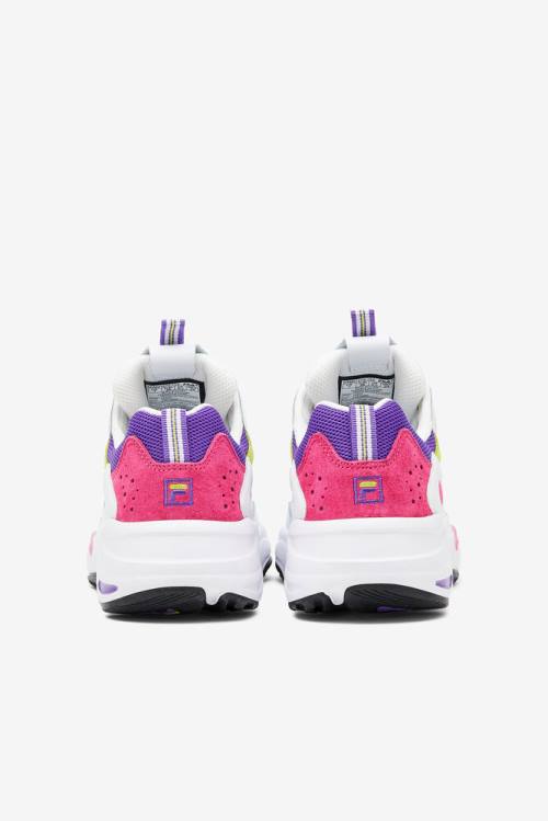 White / Purple Women's Fila Ray Tracer Sneakers | Fila562WT