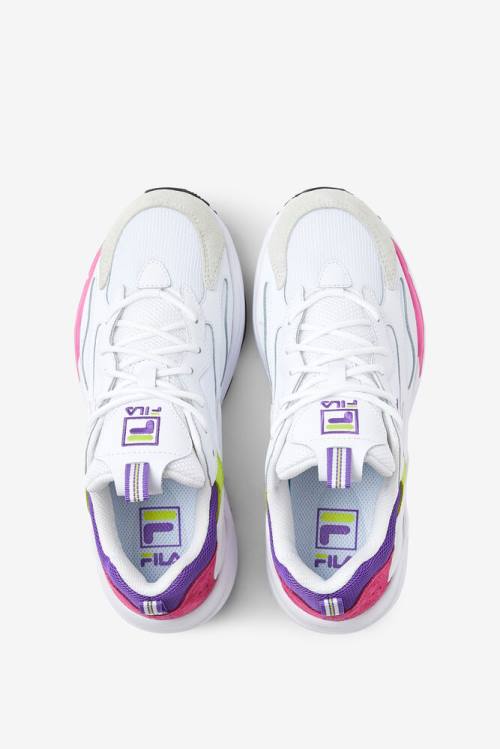 White / Purple Women's Fila Ray Tracer Sneakers | Fila562WT