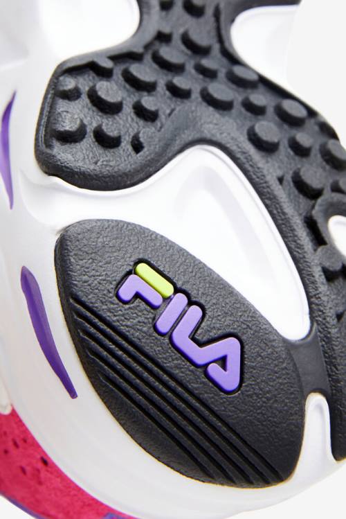 White / Purple Women's Fila Ray Tracer Sneakers | Fila562WT