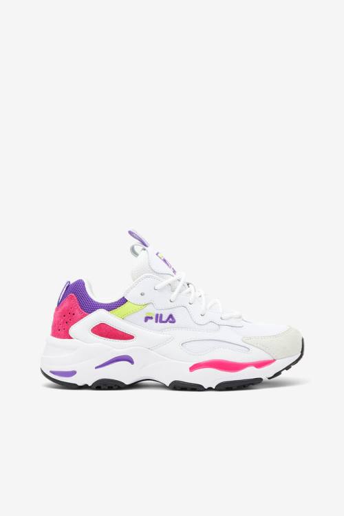 White / Purple Women\'s Fila Ray Tracer Sneakers | Fila562WT