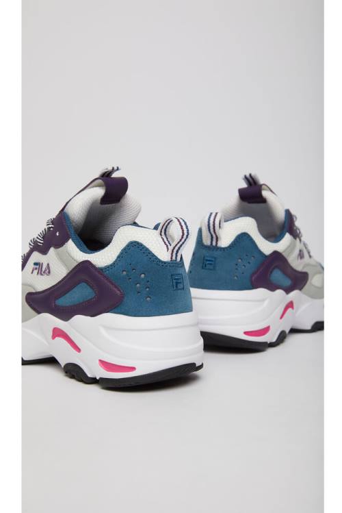 White / Purple Women's Fila Ray Tracer Sneakers | Fila713KJ