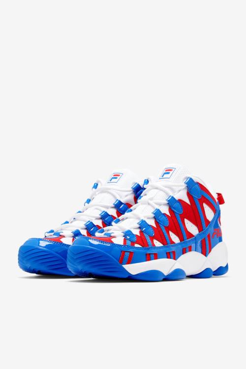 White / Red / Blue Men's Fila Stackhouse Spaghetti Sneakers | Fila207QY