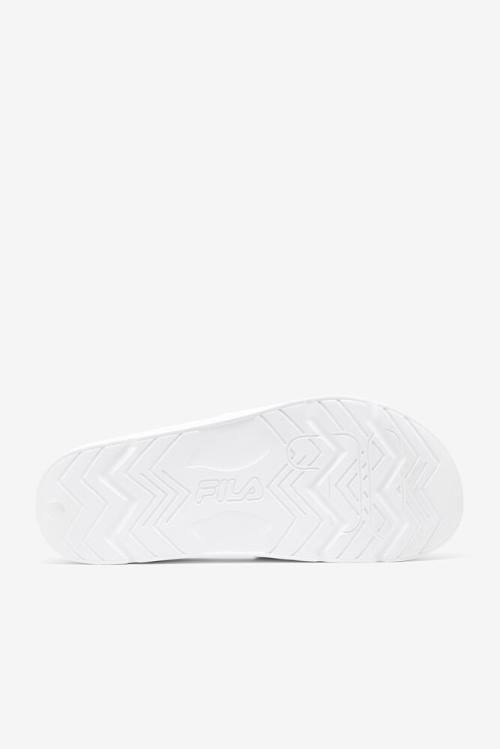 White / Red Men's Fila Drifter Slides | Fila379WP