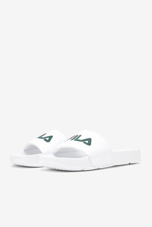 White / Red Men's Fila Drifter Slides | Fila379WP