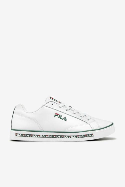 White / Red Men\'s Fila Original Fitness Original Court Leather Sneakers | Fila120HX