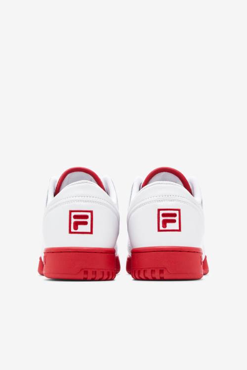 White / Red / White Men's Fila Original Fitness Sneakers | Fila789FE