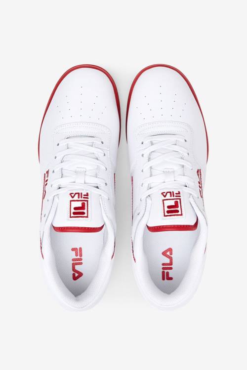 White / Red / White Men's Fila Original Fitness Sneakers | Fila789FE